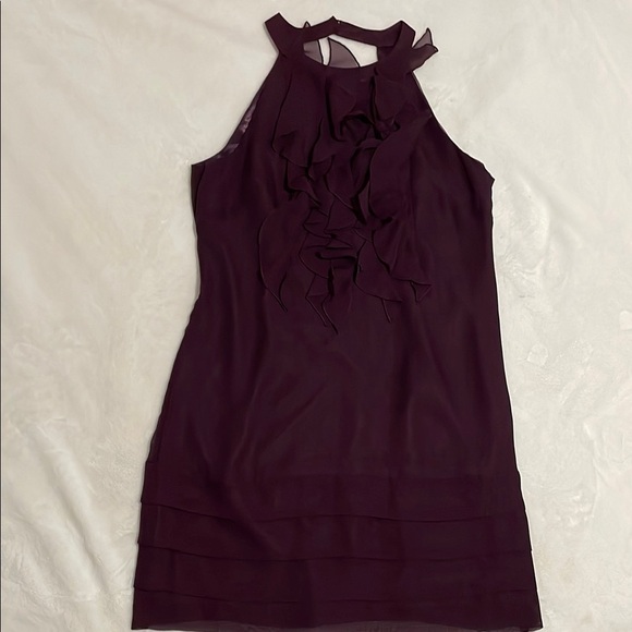 Ice Purple Ruffled Halter Sheath Dress #A011 - Picture 1 of 15